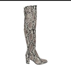 NIB Marc Fisher Luley OTK Snakeskin Boots
